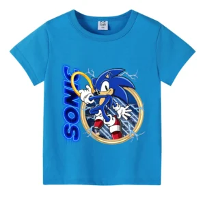 T-shirt Sonic the Hedgehog Pour Enfants Bleu A3