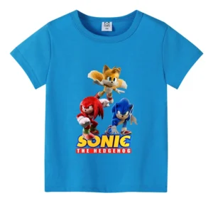 T-shirt Sonic the Hedgehog Pour Enfants Bleu A4