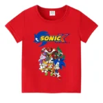 T-shirt Sonic the Hedgehog Pour Enfants Rouge A1