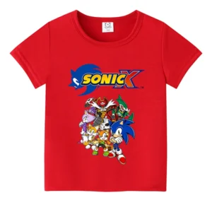 T-shirt Sonic the Hedgehog Pour Enfants Rouge A1